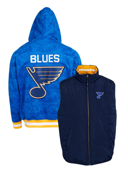 St. Louis Blues Crewneck Hoodie & Reversible Vest