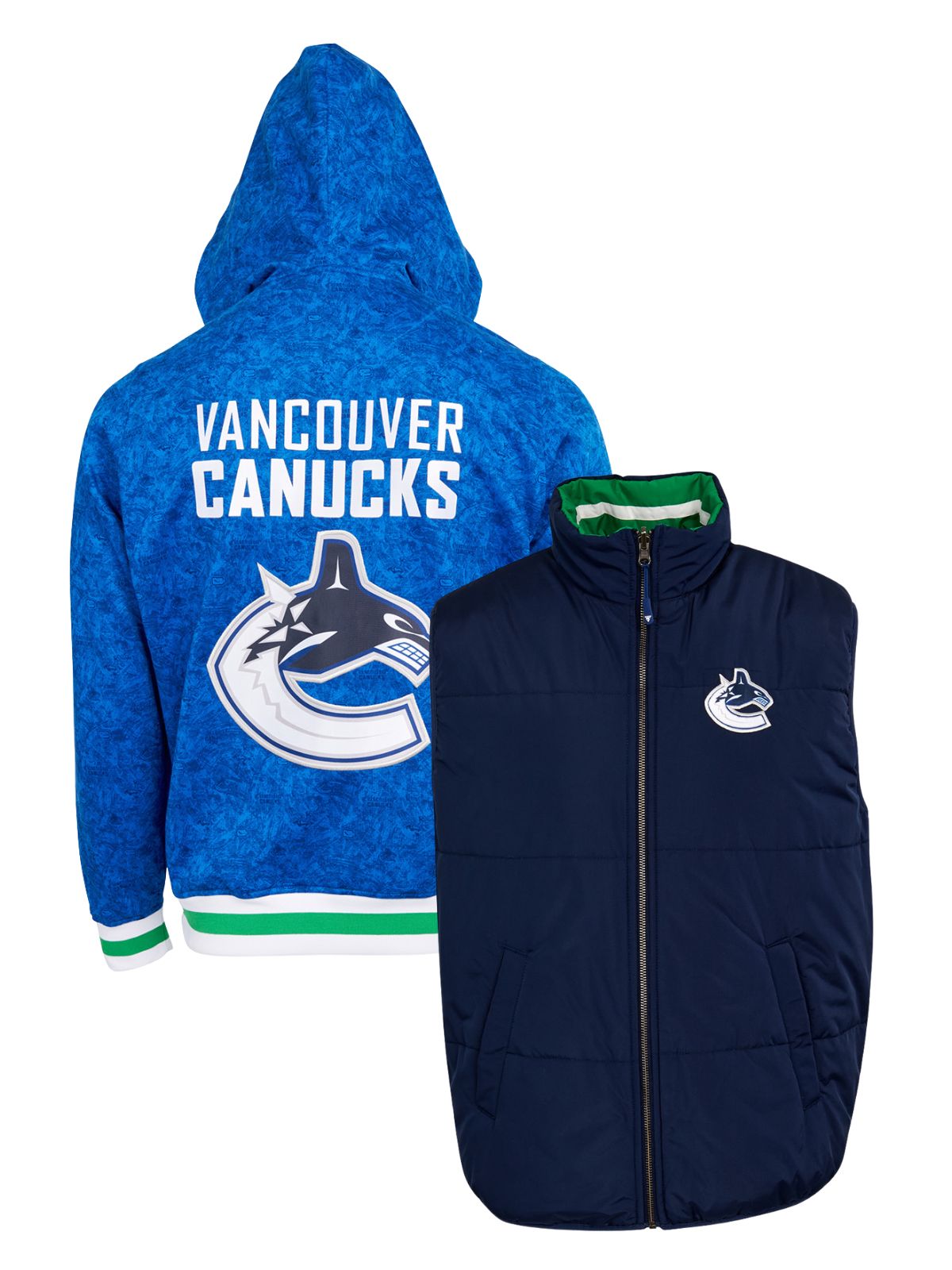 Vancouver Canucks Crewneck Hoodie & Reversible Vest